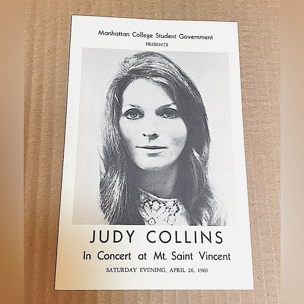 Judy Collins Concert Program Original Manhattan College April 26, 1969 New York - Picture 2 of 5